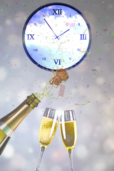 Champagne popping — Stock Photo, Image