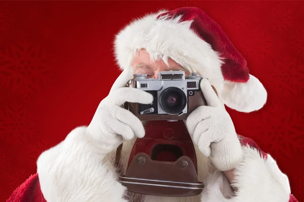 Papai Noel está tirando foto — Fotografia de Stock