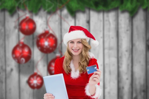 Vrouw met een tablet — Stockfoto