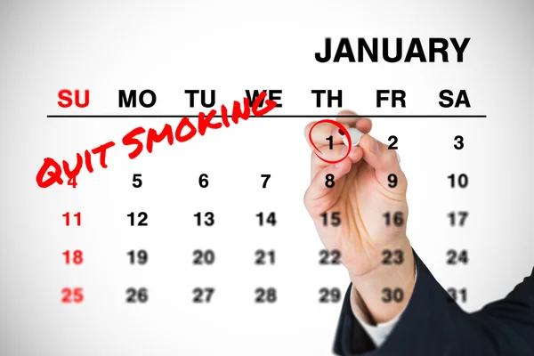 New years resolutions on january calendar — Stock Photo, Image