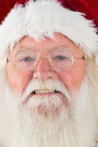 Santa ler i kameran — Stockfoto