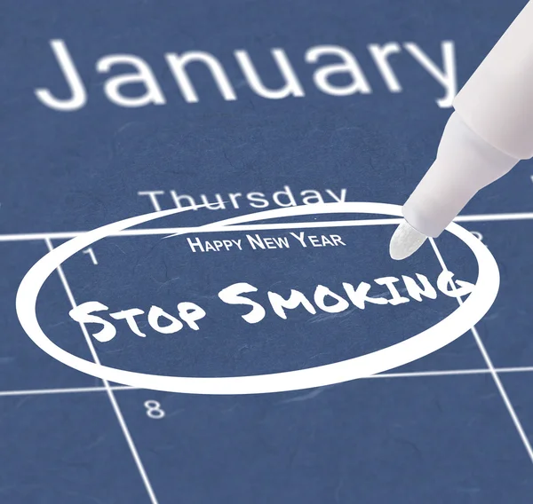 カレンダーを新しい年の決議 — ストック写真