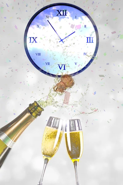 Champagne poppar — Stockfoto