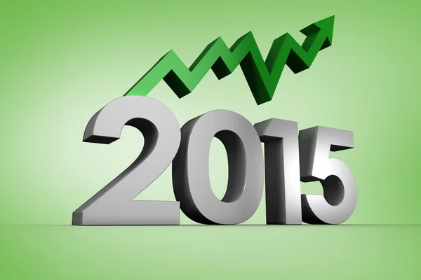 Composite image of 2015 with arrow — Stock Photo, Image