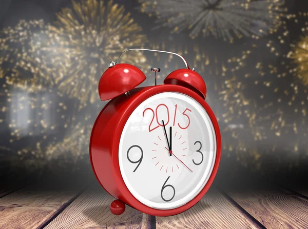 2015 in rood alarm klok — Stockfoto