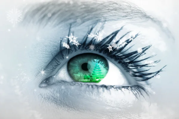 Composite image of close up of female eye — Stock Photo, Image