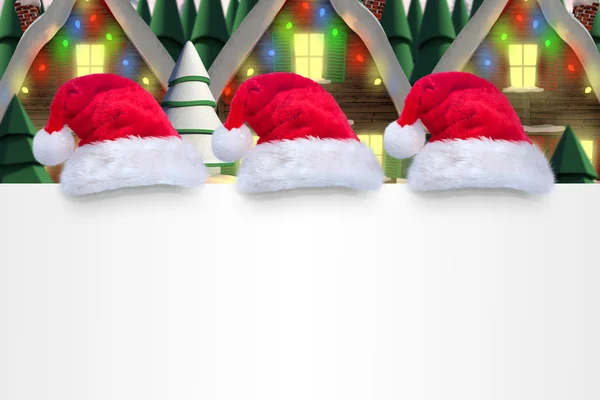 Santa hoeden op poster — Stockfoto