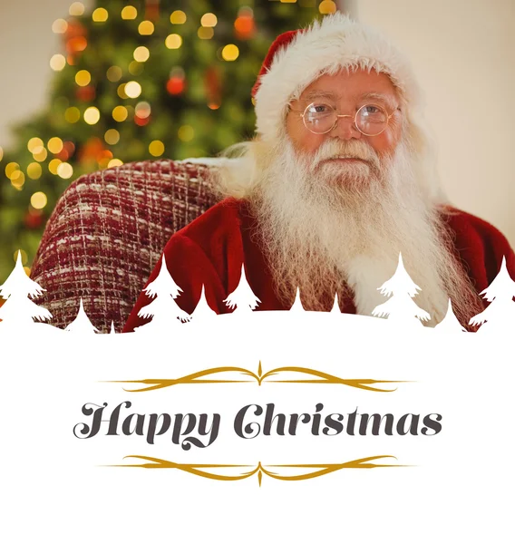 Ritratto di Babbo Natale con i suoi occhiali — Foto Stock