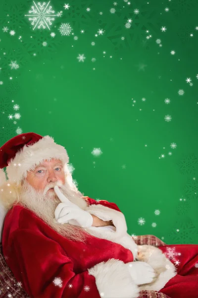 Santa asking for quiet — Stock Photo, Image