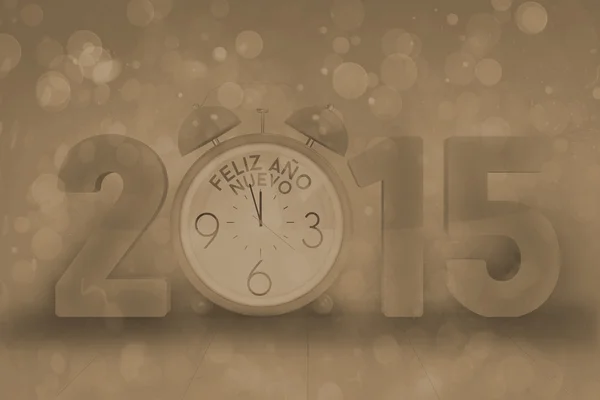 Composite image of 2015 with alarm clock — Stock Photo, Image