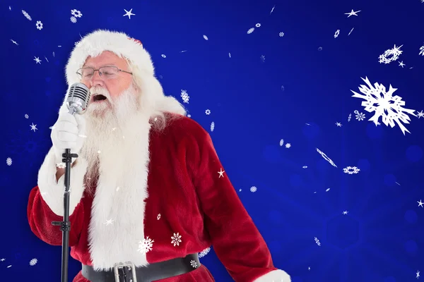 Papai Noel está cantando — Fotografia de Stock