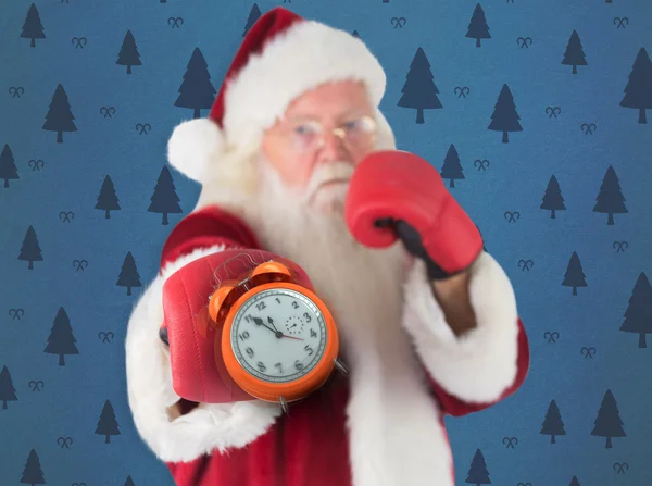 Santa Claus stoten met zijn recht — Stockfoto