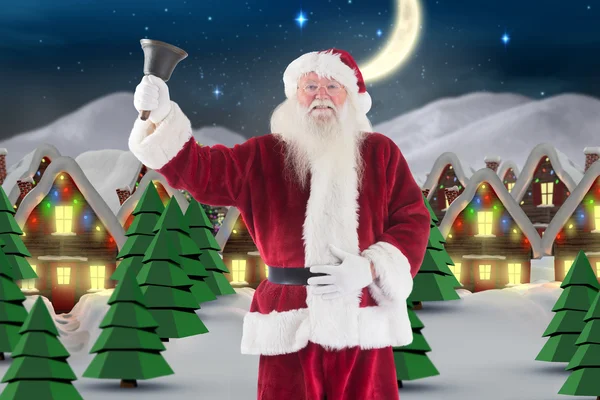 Santa Claus rings his bell — Stock Photo, Image