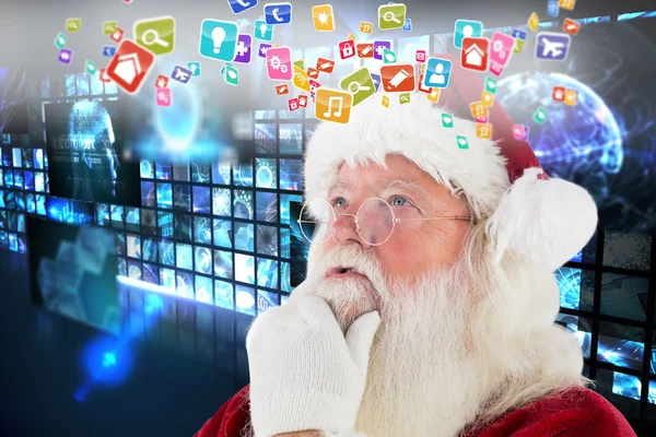 Santa is thinking about something — Stock Photo, Image