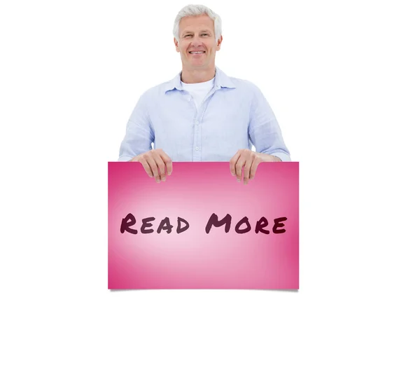 Composite image of portrait of a mature man standing behind blan — Stock Photo, Image