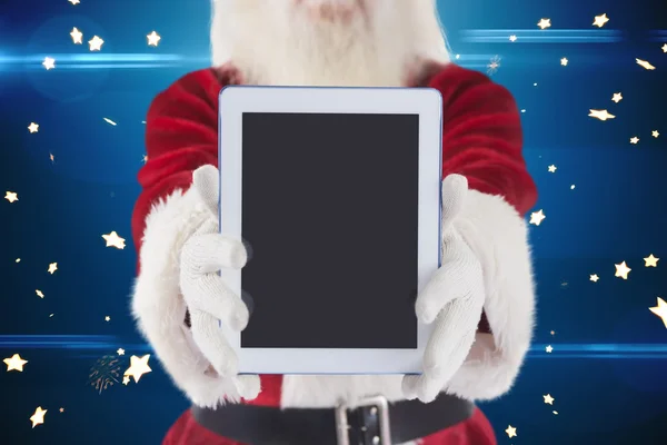 Santa presents a tablet PC — Stock Photo, Image