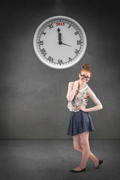 Composite image of hipster redhead smiling at camera — Stock Photo, Image