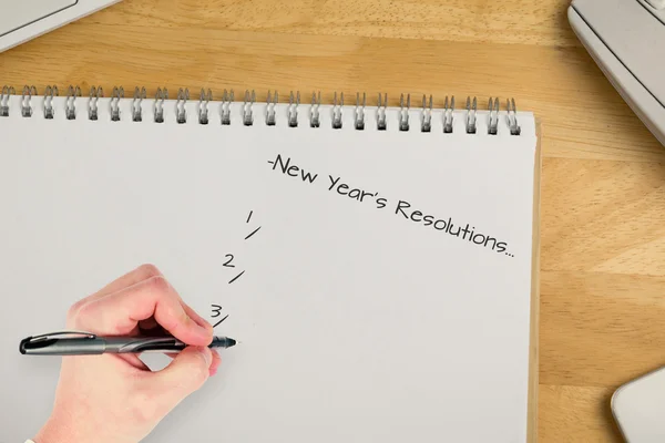 Sammansatt bild av nyår resolutioner — Stockfoto