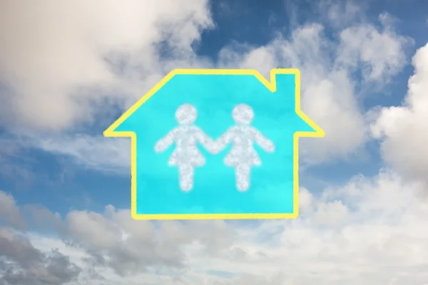 Cloud in shape of couple — Stock Photo, Image