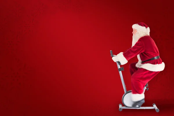 Babbo Natale utilizza un home trainer — Foto Stock