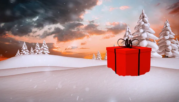 Verbundbild von rotem und schwarzem Geschenk — Stockfoto