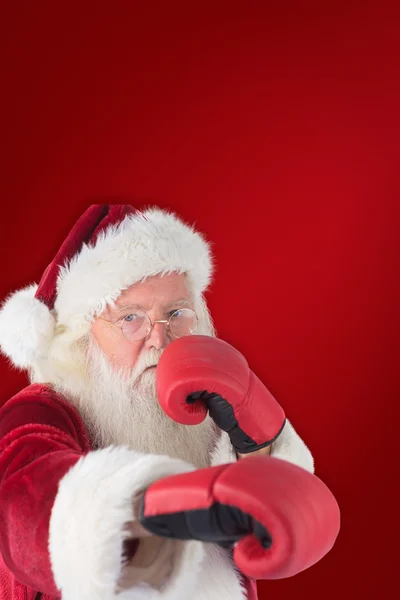 Santa Claus golpea con su derecha — Foto de Stock