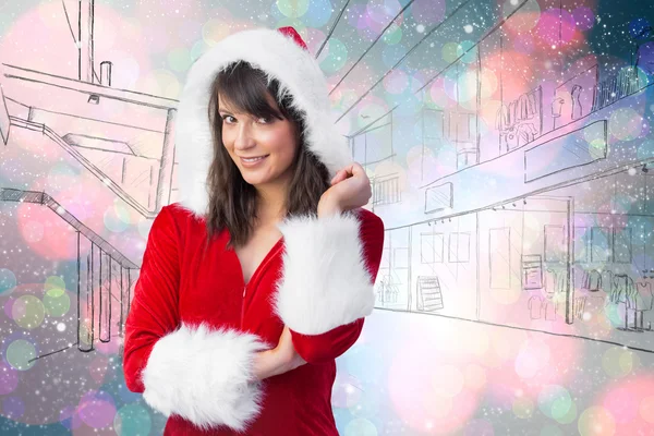 Santa girl smiling at camera — Stock Photo, Image