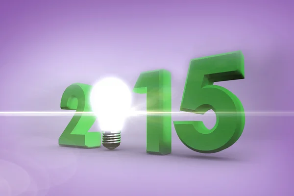 Immagine composita del 2015 con lampadina — Foto Stock