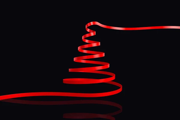 Composite image of red christmas tree ribbon — Stock Photo, Image