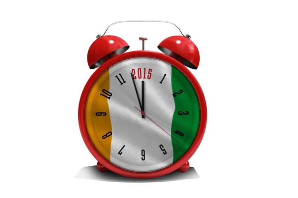 2015 in red alarm clock — Stock Photo, Image