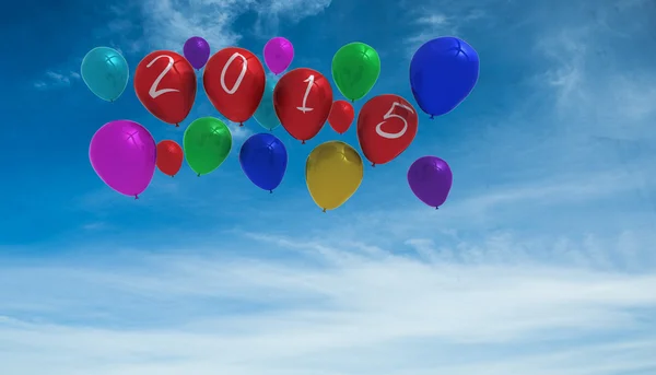 复合图像的 2015年气球 — 图库照片