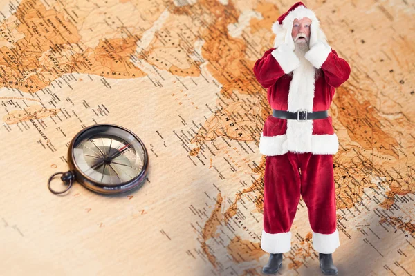 Santa is shocked to camera — Stock Photo, Image