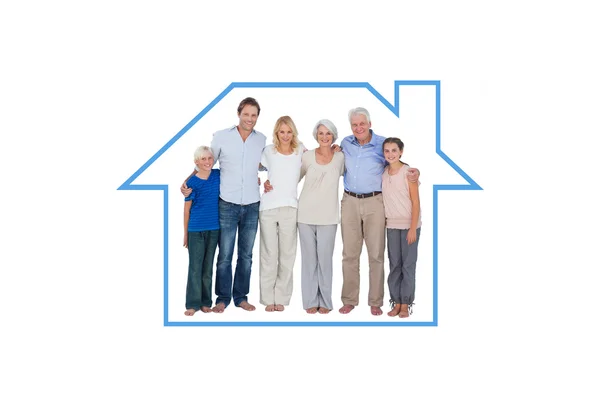 Family standing against a white background — Stock Photo, Image