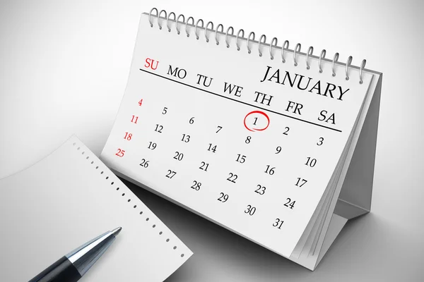 Композитное изображение января в календаре — стоковое фото