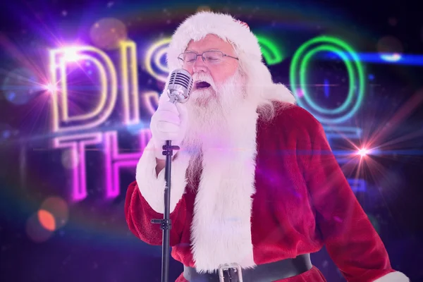 Santa Claus is zingen — Stockfoto
