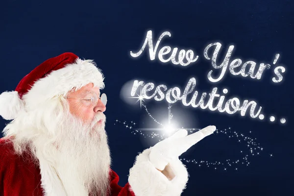 Santa claus blowing message — Stock Photo, Image