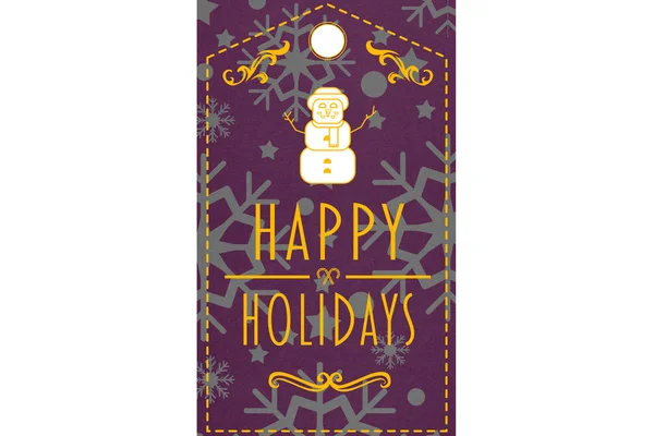 Happy holidays banner against snowflake — Stock Photo, Image