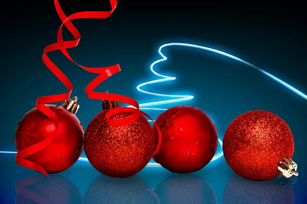 Decoração de bola de Natal vermelho quatro — Fotografia de Stock