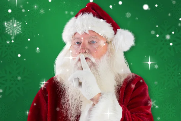 Santa ber för tyst — Stockfoto