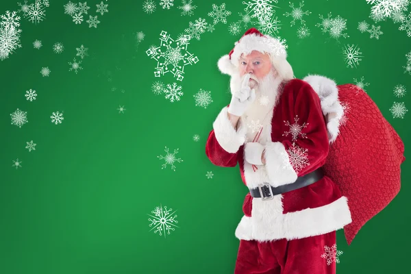 Weihnachtsmann bittet um Ruhe — Stockfoto