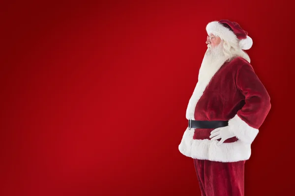 Санта Клаус показывает свою сторону — стоковое фото