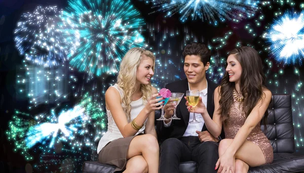 Composite image of friends toasting — Stock Photo, Image