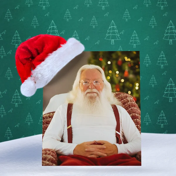 Composite image of happy santa without his jacket — Stock Photo, Image