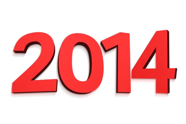 2014 in red letters — Stock Photo, Image