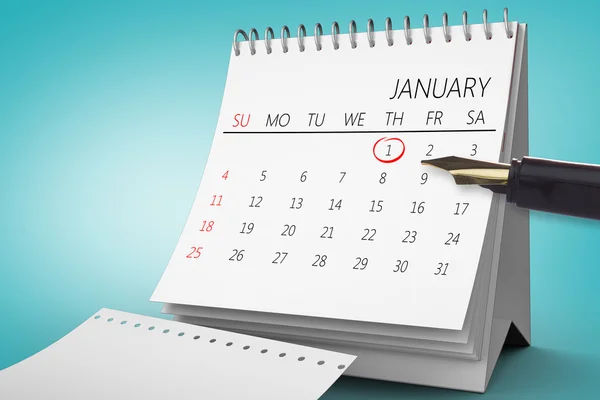 Composite image of january on calendar — Stock Photo, Image