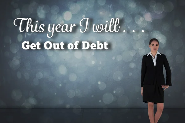 Composite image of young businesswoman looking at camera — Stock Photo, Image