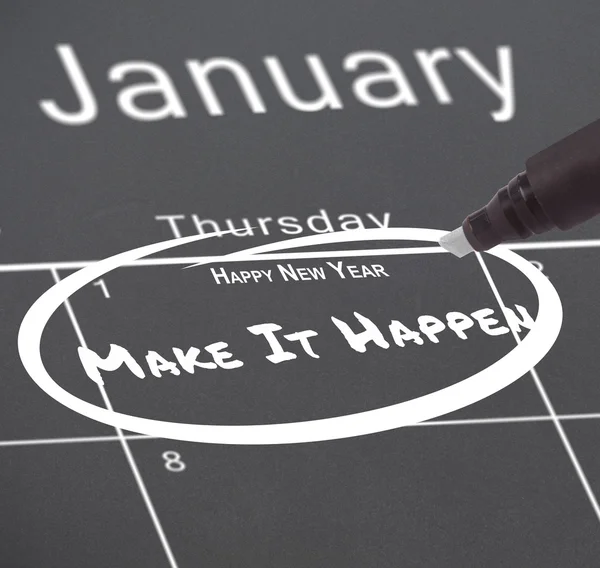 New years resolution on calendar — Stock Photo, Image