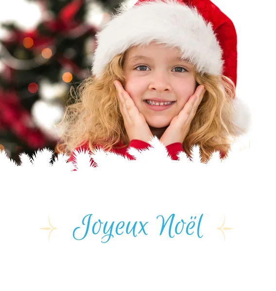 Festive little girl smiling at camera — Stock Photo, Image