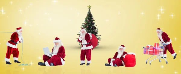 Imagem composta de diferentes santas — Fotografia de Stock