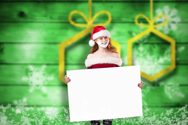 Festive redhead in foam beard — Stock Photo, Image